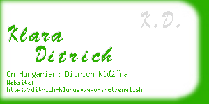 klara ditrich business card